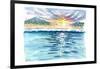 Looking Onshore To Beach from Caribbean Waters with Sun Glitter-M. Bleichner-Framed Art Print