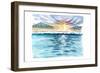 Looking Onshore To Beach from Caribbean Waters with Sun Glitter-M. Bleichner-Framed Art Print