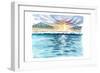 Looking Onshore To Beach from Caribbean Waters with Sun Glitter-M. Bleichner-Framed Art Print