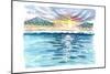 Looking Onshore To Beach from Caribbean Waters with Sun Glitter-M. Bleichner-Mounted Art Print