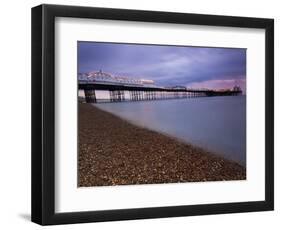 Looking Out at Brighton Pier from Brighton Beach, Taken at Sunset, Brighton, Sussex, England, UK-Ian Egner-Framed Photographic Print