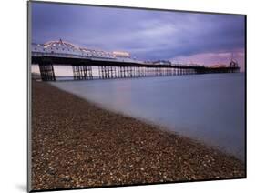 Looking Out at Brighton Pier from Brighton Beach, Taken at Sunset, Brighton, Sussex, England, UK-Ian Egner-Mounted Photographic Print
