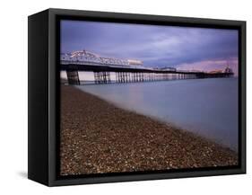 Looking Out at Brighton Pier from Brighton Beach, Taken at Sunset, Brighton, Sussex, England, UK-Ian Egner-Framed Stretched Canvas