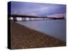 Looking Out at Brighton Pier from Brighton Beach, Taken at Sunset, Brighton, Sussex, England, UK-Ian Egner-Stretched Canvas