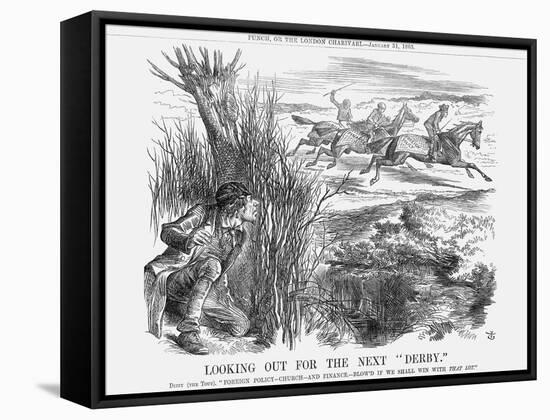 Looking Out for the Next Derby, 1863-John Tenniel-Framed Stretched Canvas