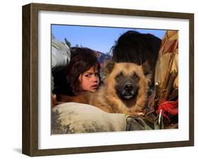 Looking Out from a Vehicle as They Wait for Security Clearance at a Checkpoint on Outskirt of Bannu-null-Framed Photographic Print