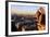 Looking Out over City, Paris, France from Roof, Notre Dame Cathedral with a Gargoyle in Foreground-Paul Dymond-Framed Photographic Print