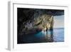 Looking Out to Sea from Inside a Large Sea Cave, New Zealand-James White-Framed Photographic Print