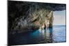 Looking Out to Sea from Inside a Large Sea Cave, New Zealand-James White-Mounted Photographic Print