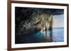 Looking Out to Sea from Inside a Large Sea Cave, New Zealand-James White-Framed Photographic Print