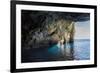 Looking Out to Sea from Inside a Large Sea Cave, New Zealand-James White-Framed Photographic Print