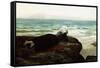 Looking Out to Sea-Jules Breton-Framed Stretched Canvas