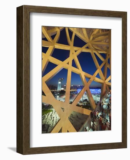 Looking Out to the Water Cube National Aquatics Center, Beijing, China-Kober Christian-Framed Photographic Print