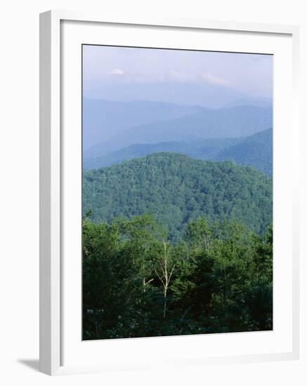 Looking Over the Appalachian Mountains from the Blue Ridge Parkway in Cherokee Indian Reservation-Robert Francis-Framed Photographic Print