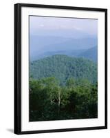 Looking Over the Appalachian Mountains from the Blue Ridge Parkway in Cherokee Indian Reservation-Robert Francis-Framed Photographic Print