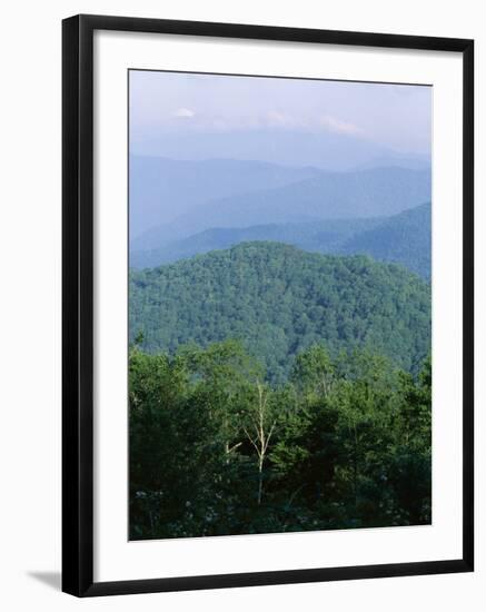 Looking Over the Appalachian Mountains from the Blue Ridge Parkway in Cherokee Indian Reservation-Robert Francis-Framed Photographic Print