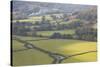 Looking over the Patchwork Fields of Eskdale in the Lake District Nat'l Park, Cumbria, England, UK-Julian Elliott-Stretched Canvas