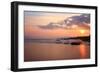 Looking over the Pool to the Ocean at Sunrise-lovleah-Framed Photographic Print