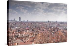 Looking over the Rooftops of the City of Lyon, Rhone-Alpes, France, Europe-Julian Elliott-Stretched Canvas