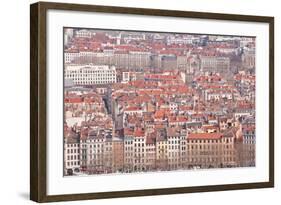 Looking over the Rooftops of the City of Lyon, Rhone-Alpes, France, Europe-Julian Elliott-Framed Photographic Print