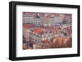 Looking over the Rooftops of the City of Lyon, Rhone-Alpes, France, Europe-Julian Elliott-Framed Photographic Print