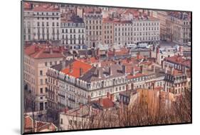 Looking over the Rooftops of the City of Lyon, Rhone-Alpes, France, Europe-Julian Elliott-Mounted Photographic Print