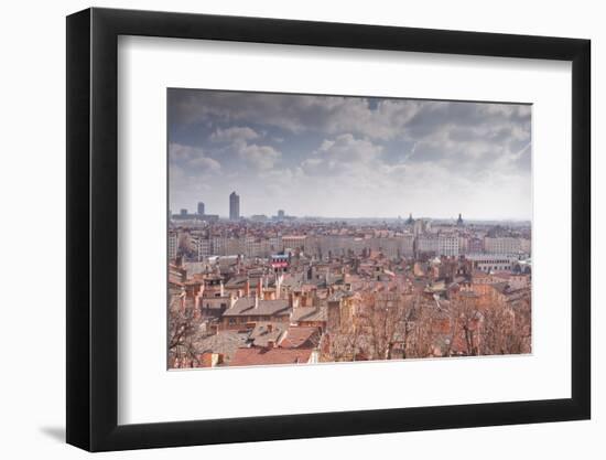 Looking over the Rooftops of the City of Lyon, Rhone-Alpes, France, Europe-Julian Elliott-Framed Photographic Print