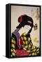 Looking Shy: The Appearance of a Young Girl of the Meiji Era-Taiso Yoshitoshi-Framed Stretched Canvas