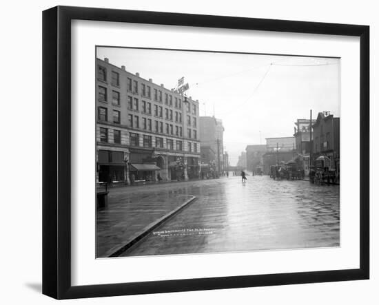 Looking South across Pike St. at Fourth, 1908-Ashael Curtis-Framed Giclee Print