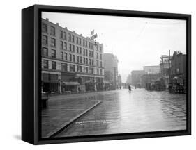 Looking South across Pike St. at Fourth, 1908-Ashael Curtis-Framed Stretched Canvas