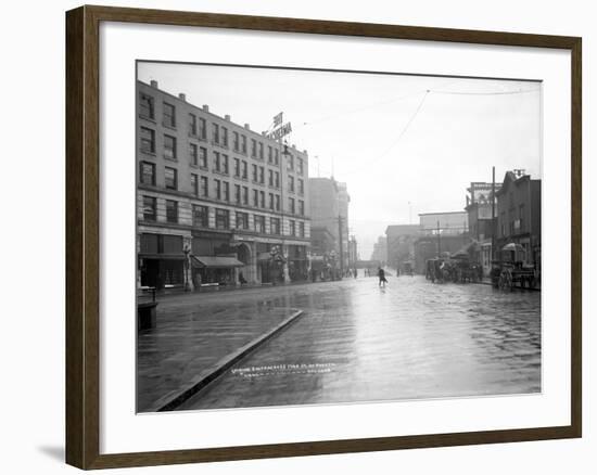 Looking South across Pike St. at Fourth, 1908-Ashael Curtis-Framed Giclee Print