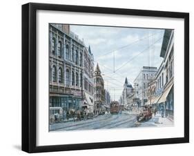 Looking South On Spring St., Ca. 1909-Stanton Manolakas-Framed Giclee Print