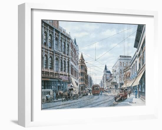 Looking South On Spring St., Ca. 1909-Stanton Manolakas-Framed Giclee Print