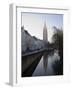 Looking South West Along Dijver, Towards the Church of Our Lady, Bruges, Belgium-White Gary-Framed Photographic Print