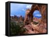 Looking Through an Arch in Arches National Monument, Utah, Arches National Park, USA-Mark Newman-Framed Stretched Canvas