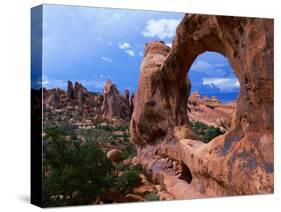 Looking Through an Arch in Arches National Monument, Utah, Arches National Park, USA-Mark Newman-Stretched Canvas