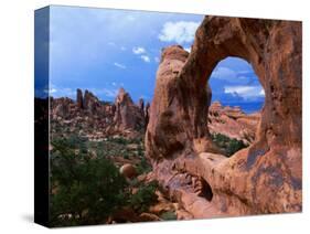 Looking Through an Arch in Arches National Monument, Utah, Arches National Park, USA-Mark Newman-Stretched Canvas