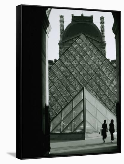 Looking Through an Arched Entrance of the Musee Du Louvre Towards the Glass Pyramid, Paris, France-Mark Newman-Framed Stretched Canvas