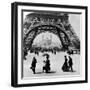 Looking Through the Base of the Eiffel Tower to the Trocadero and Colonial Station-null-Framed Photographic Print