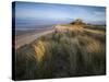 Looking Towards Bamburgh Castle Bathed in Evening Light from the Dunes Above Bamburgh Beach-Lee Frost-Stretched Canvas