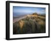 Looking Towards Bamburgh Castle Bathed in Evening Light from the Dunes Above Bamburgh Beach-Lee Frost-Framed Photographic Print