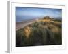 Looking Towards Bamburgh Castle Bathed in Evening Light from the Dunes Above Bamburgh Beach-Lee Frost-Framed Photographic Print