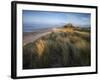 Looking Towards Bamburgh Castle Bathed in Evening Light from the Dunes Above Bamburgh Beach-Lee Frost-Framed Photographic Print