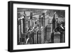 Looking Towards Brooklyn over the Skyscrapers of Broadway, New York City, USA, C1930S-Aerofilms-Framed Giclee Print