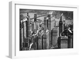 Looking Towards Brooklyn over the Skyscrapers of Broadway, New York City, USA, C1930S-Aerofilms-Framed Giclee Print