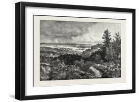 Looking Towards Lake Ontario, from Heights Near Queenston, Canada, Nineteenth Century-null-Framed Premium Giclee Print