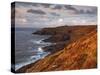 Looking Towards Pendeen Lighthouse and Watch on the Cornish Coastline, Cornwall, England, UK-Julian Elliott-Stretched Canvas