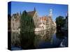 Looking Towards the Belfry of Belfort Hallen, Bruges, Belgium-Lee Frost-Stretched Canvas