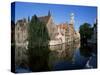 Looking Towards the Belfry of Belfort Hallen, Bruges, Belgium-Lee Frost-Stretched Canvas