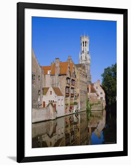 Looking Towards the Belfry of Belfort Hallen, Bruges, Belgium-Lee Frost-Framed Photographic Print